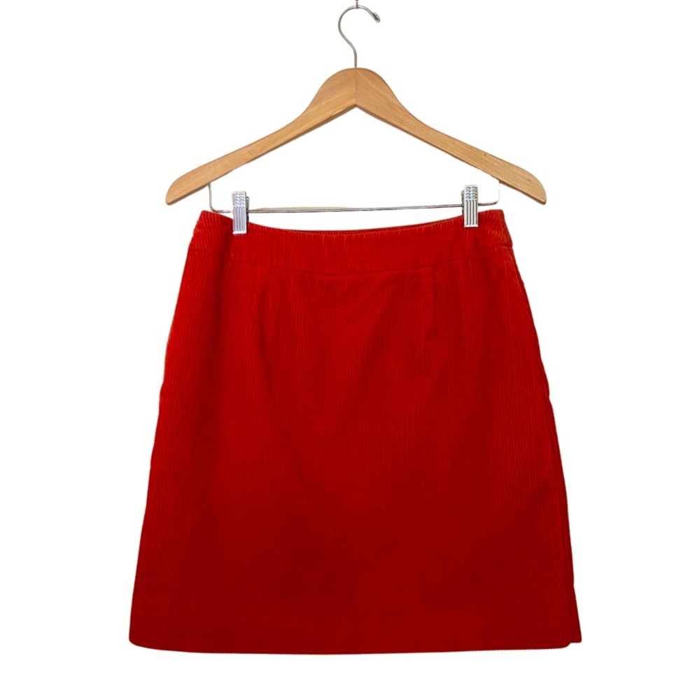 Boden | Pumpkin Orange Corduroy Wrap Style Skirt - Picture 11 of 15